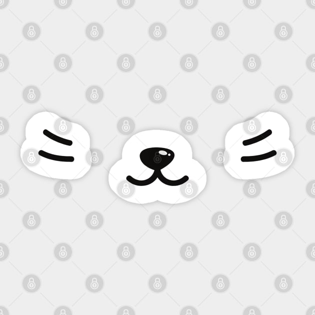 Cute Cat Face Mask - Lover of Cats (White) Sticker by applebubble